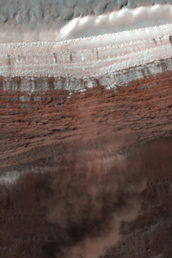 north pole avalanches on mars