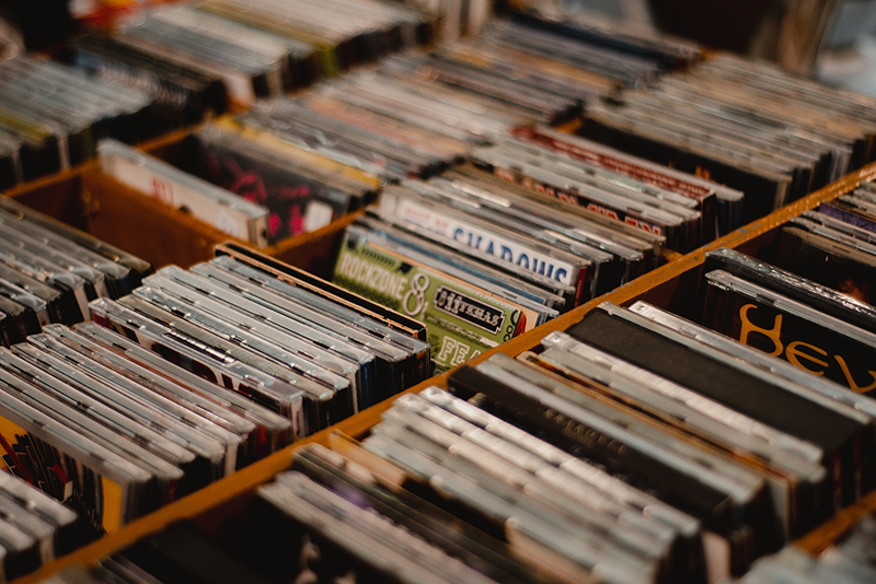 CDs in shelves